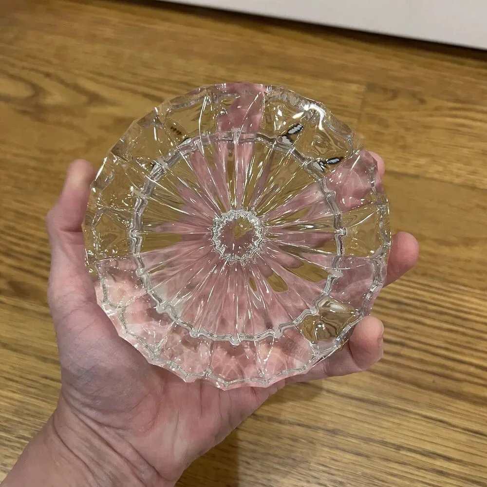 Beautiful‎ Vintage Marked Galway Irish Crystal Round Low Profile Candle Holder